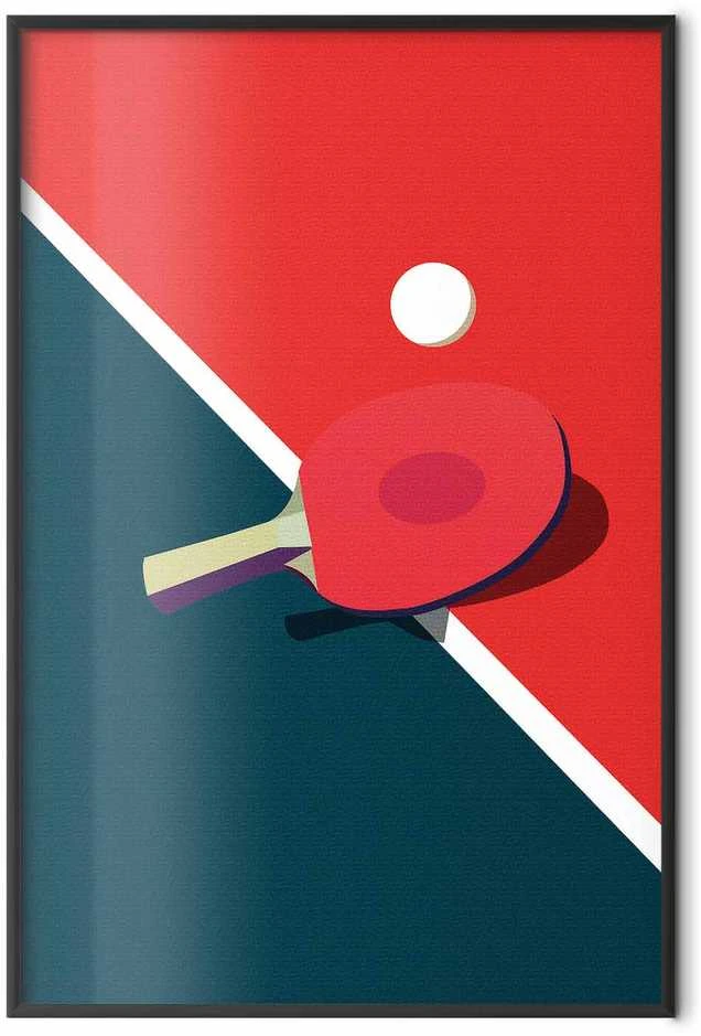 Artgeist Plakatas - Table Tennis - Ball and Racket on a Table