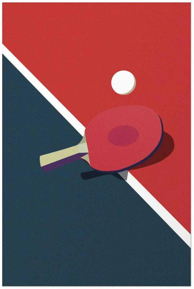 Artgeist Plakatas - Table Tennis - Ball and Racket on a Table