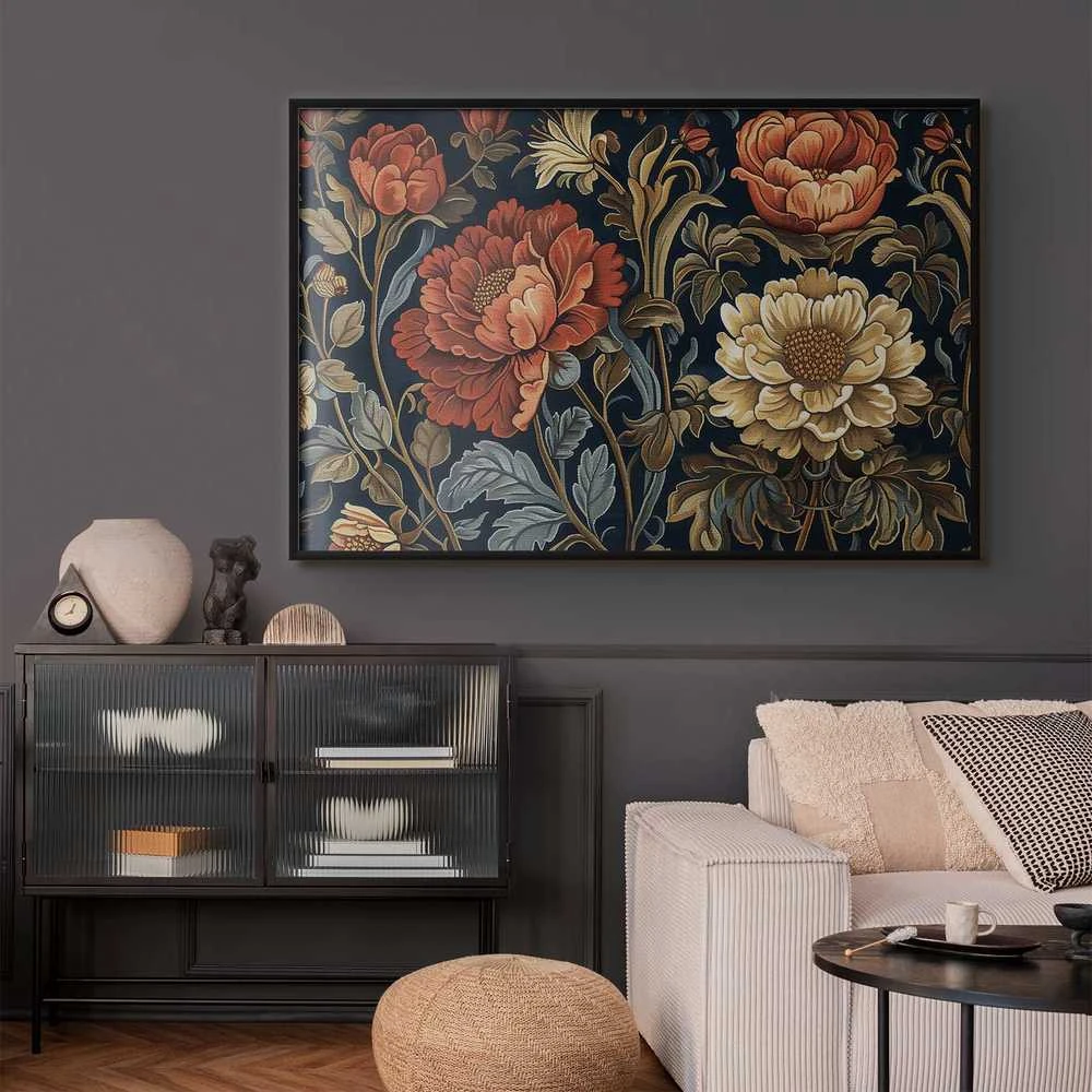 Artgeist Plakatas - Tapestry Large Retro Flowers