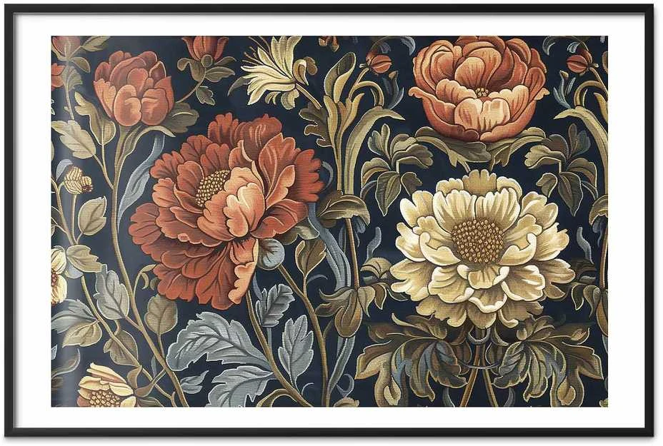 Artgeist Plakatas - Tapestry Large Retro Flowers