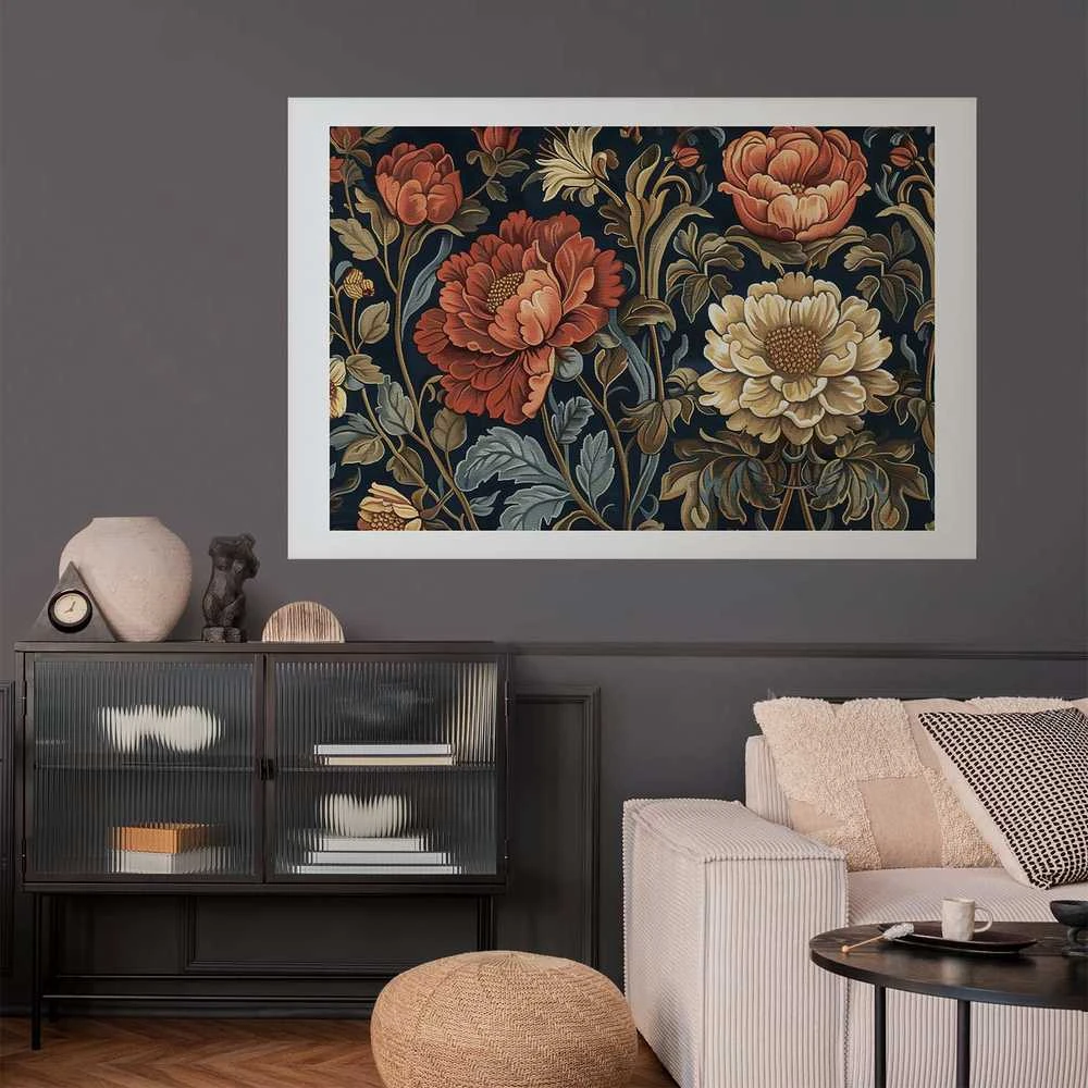 Artgeist Plakatas - Tapestry Large Retro Flowers