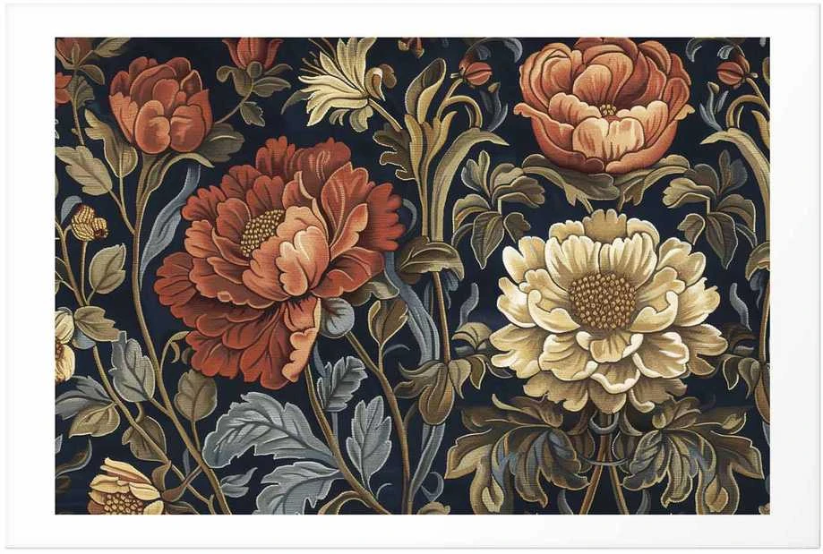 Artgeist Plakatas - Tapestry Large Retro Flowers