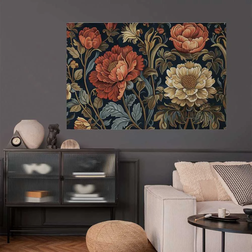 Artgeist Plakatas - Tapestry Large Retro Flowers