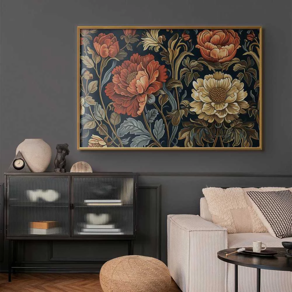Artgeist Plakatas - Tapestry Large Retro Flowers