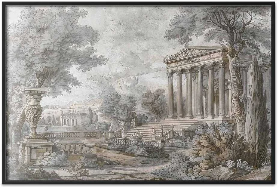 Artgeist Plakatas - Temple on the Hill - Greek Architecture in Muted Tones
