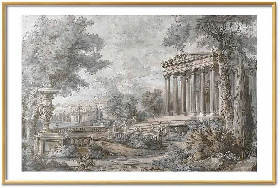 Artgeist Plakatas - Temple on the Hill - Greek Architecture in Muted Tones
