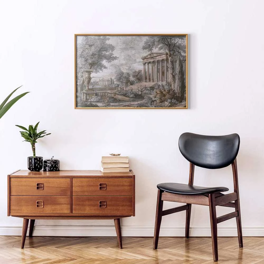 Artgeist Plakatas - Temple on the Hill - Greek Architecture in Muted Tones