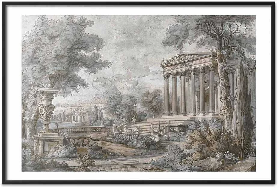 Artgeist Plakatas - Temple on the Hill - Greek Architecture in Muted Tones