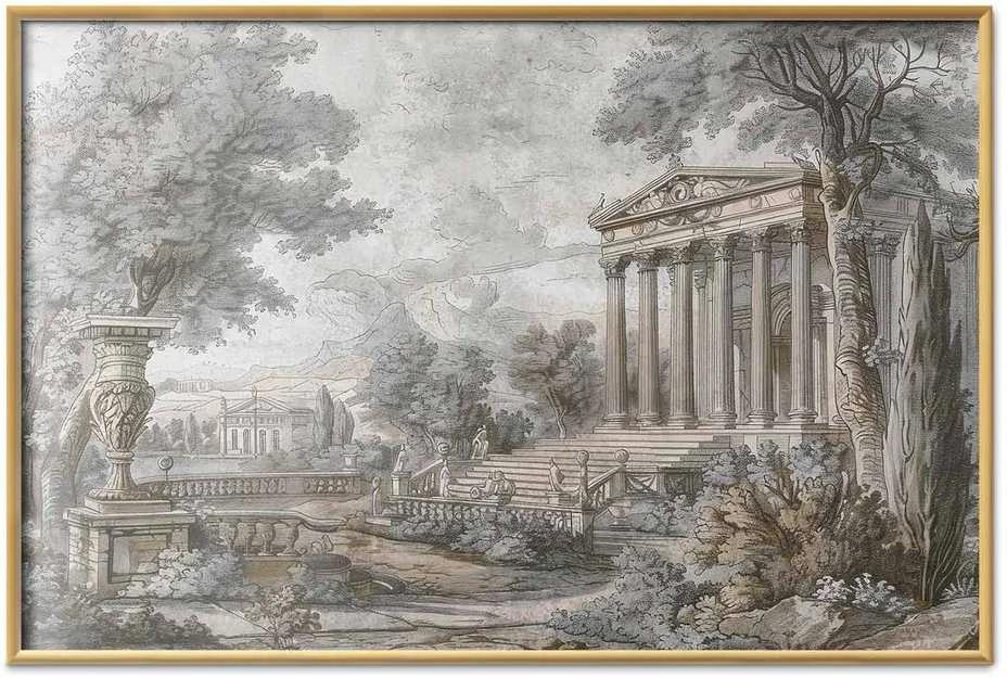 Artgeist Plakatas - Temple on the Hill - Greek Architecture in Muted Tones
