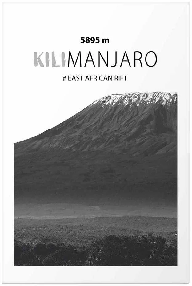 Artgeist Plakatas - The majestic Kilimanjaro mountain peak, crown of mountains, mountain landscape