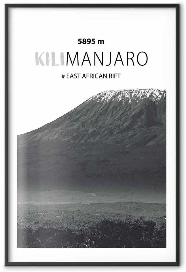 Artgeist Plakatas - The majestic Kilimanjaro mountain peak, crown of mountains, mountain landscape