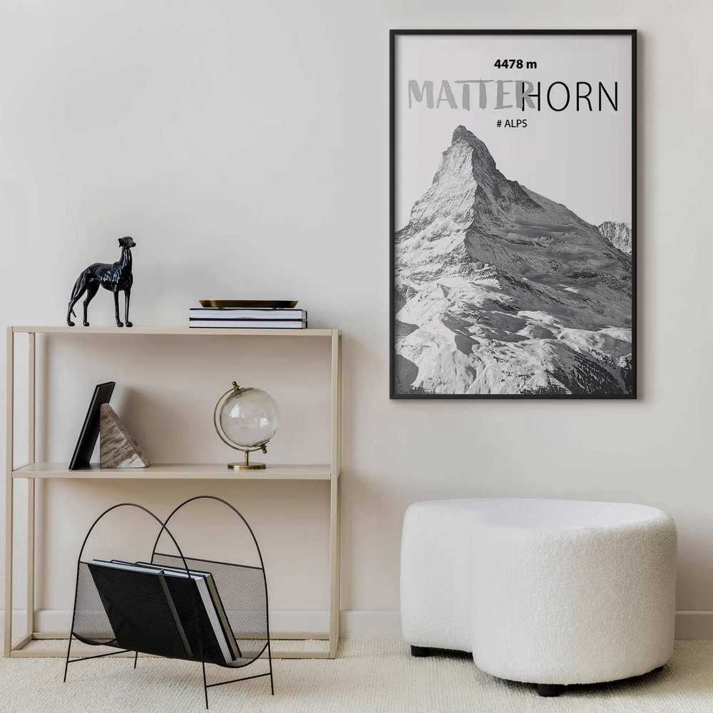 Artgeist Plakatas - The majestic Matterhorn mountain peak, crown of mountains, mountain landscape