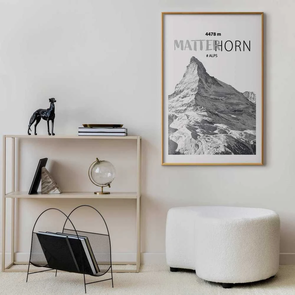 Artgeist Plakatas - The majestic Matterhorn mountain peak, crown of mountains, mountain landscape
