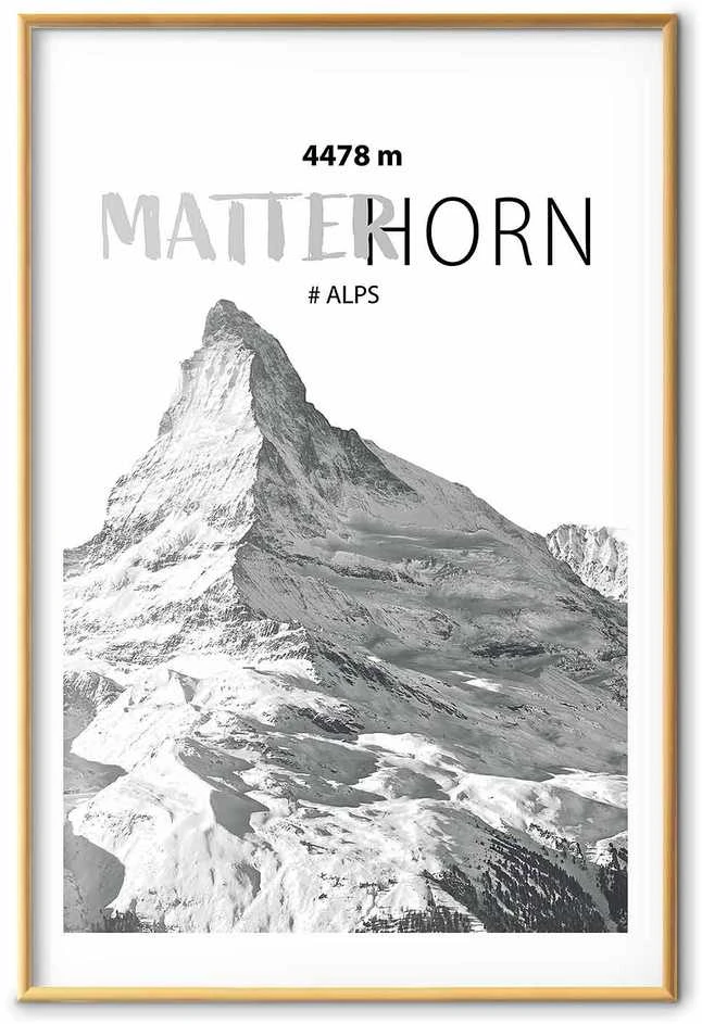 Artgeist Plakatas - The majestic Matterhorn mountain peak, crown of mountains, mountain landscape