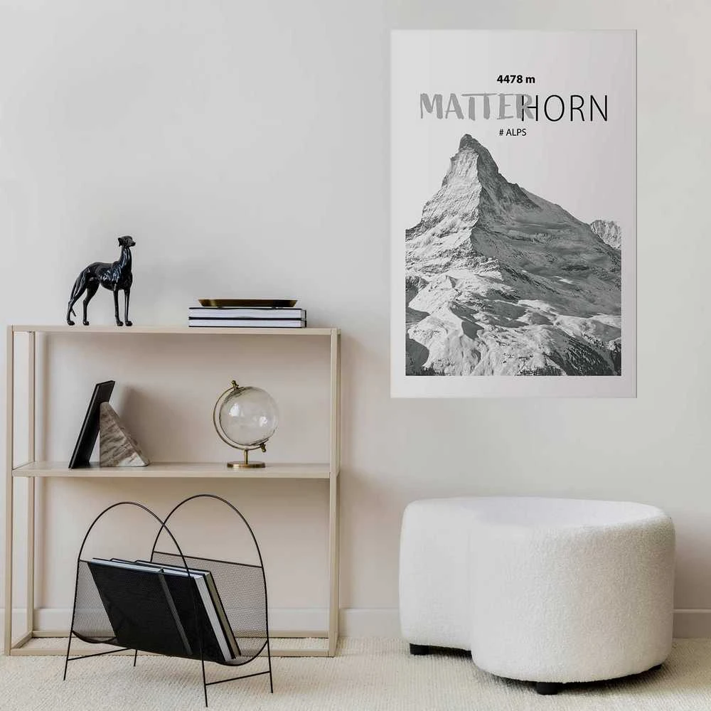 Artgeist Plakatas - The majestic Matterhorn mountain peak, crown of mountains, mountain landscape