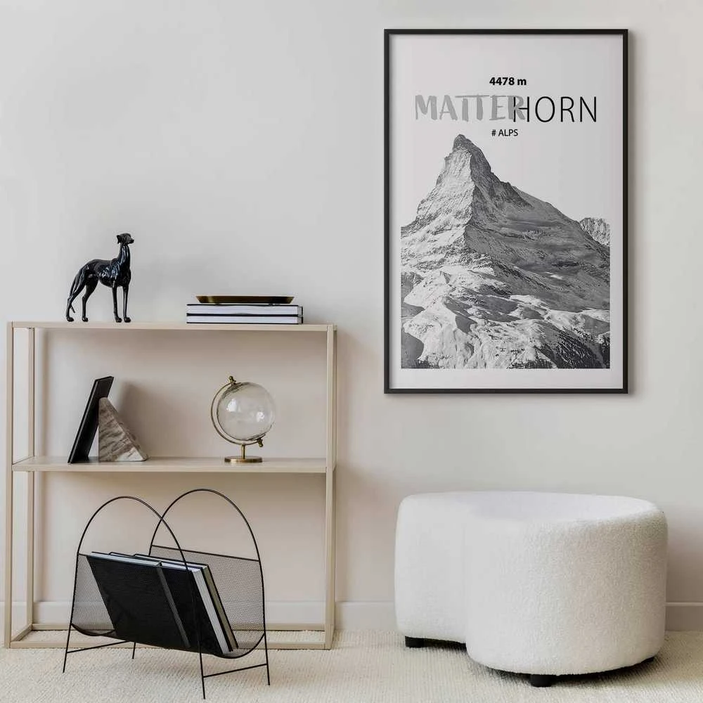 Artgeist Plakatas - The majestic Matterhorn mountain peak, crown of mountains, mountain landscape