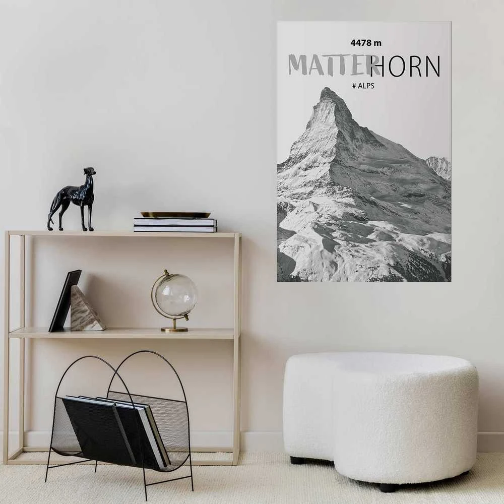 Artgeist Plakatas - The majestic Matterhorn mountain peak, crown of mountains, mountain landscape