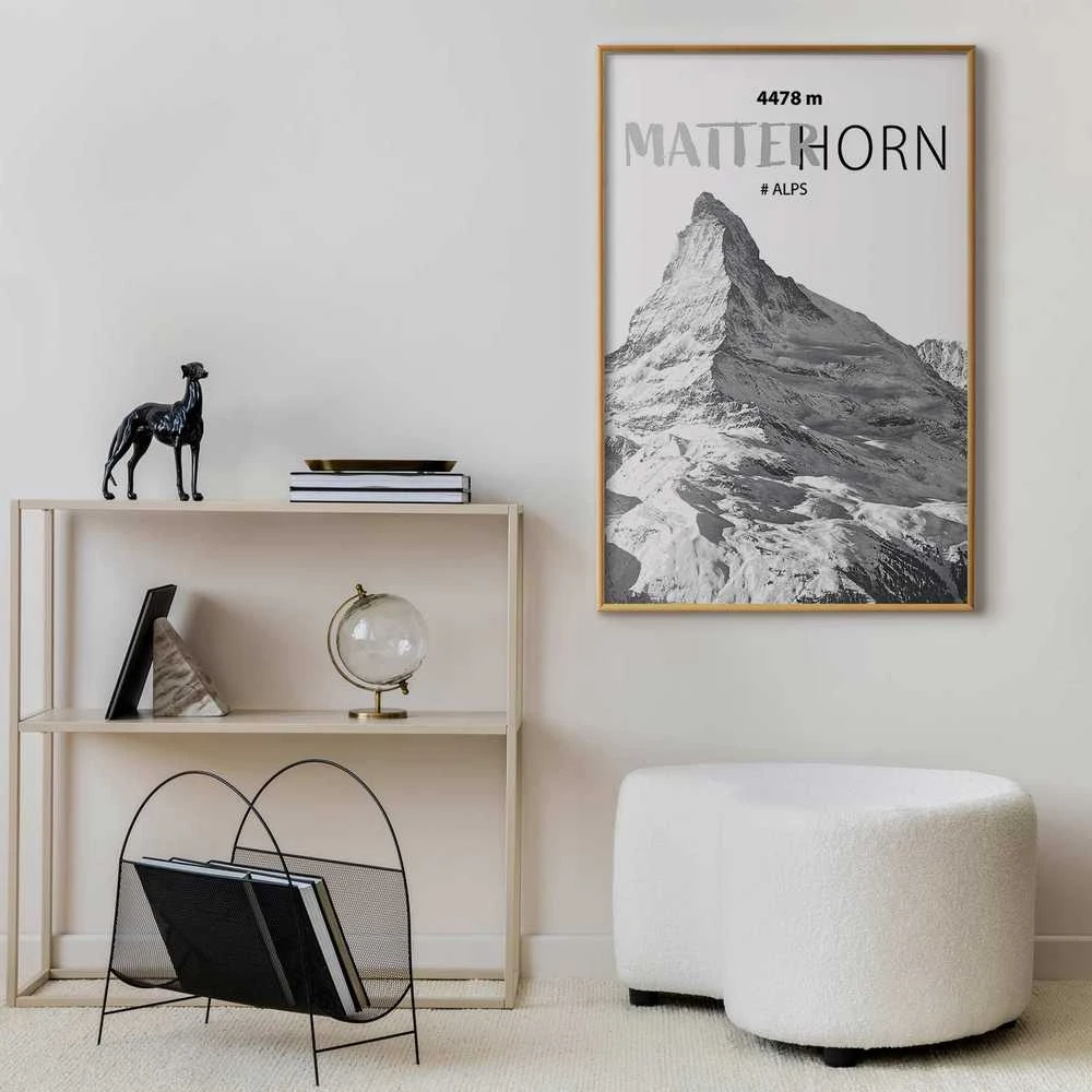Artgeist Plakatas - The majestic Matterhorn mountain peak, crown of mountains, mountain landscape
