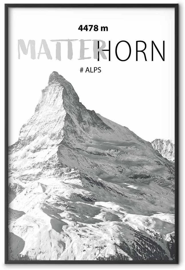 Artgeist Plakatas - The majestic Matterhorn mountain peak, crown of mountains, mountain landscape