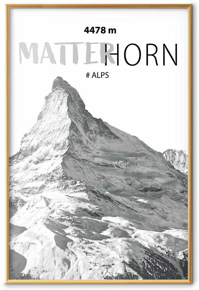 Artgeist Plakatas - The majestic Matterhorn mountain peak, crown of mountains, mountain landscape