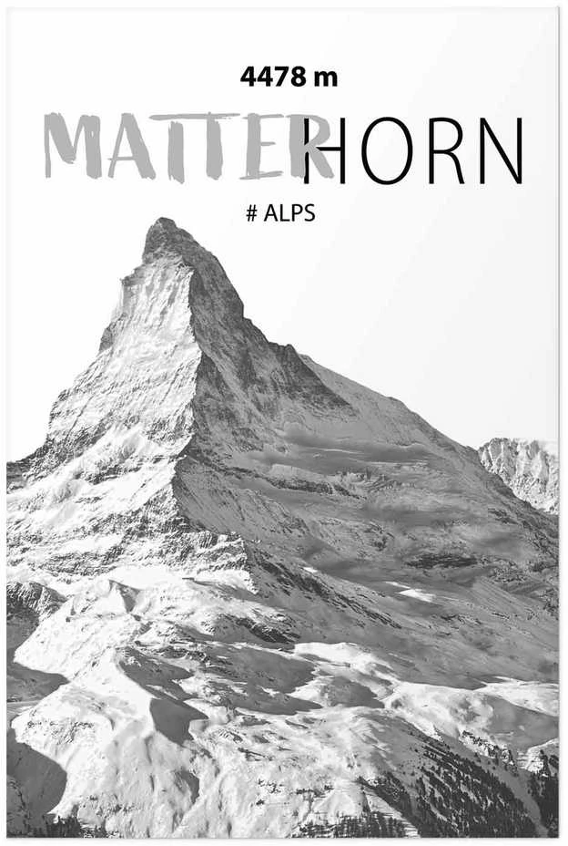 Artgeist Plakatas - The majestic Matterhorn mountain peak, crown of mountains, mountain landscape