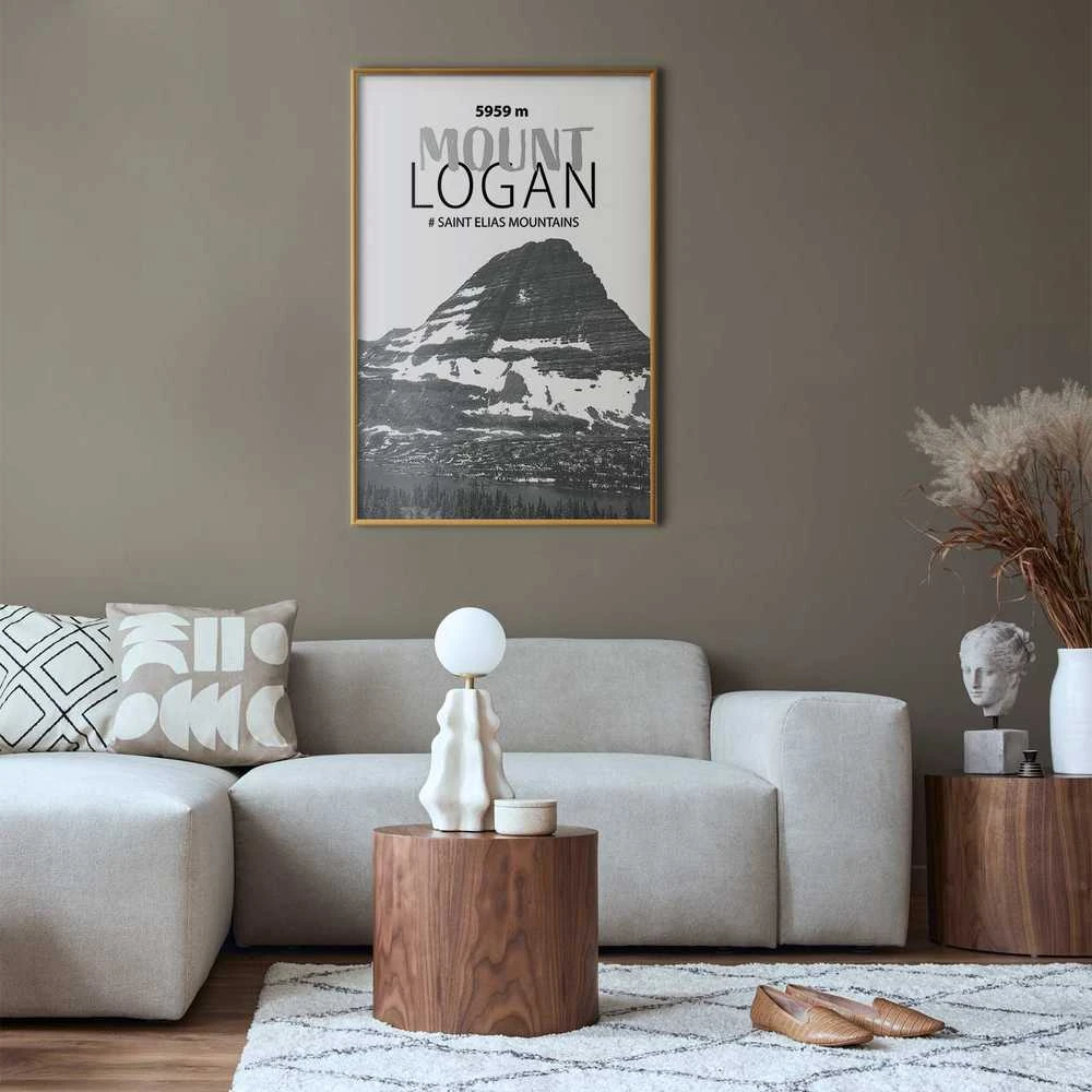 Artgeist Plakatas - The majestic Mount Logan mountain peak, crown of mountains, mountain landscape
