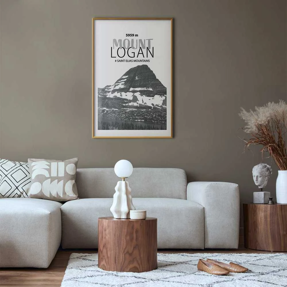 Artgeist Plakatas - The majestic Mount Logan mountain peak, crown of mountains, mountain landscape