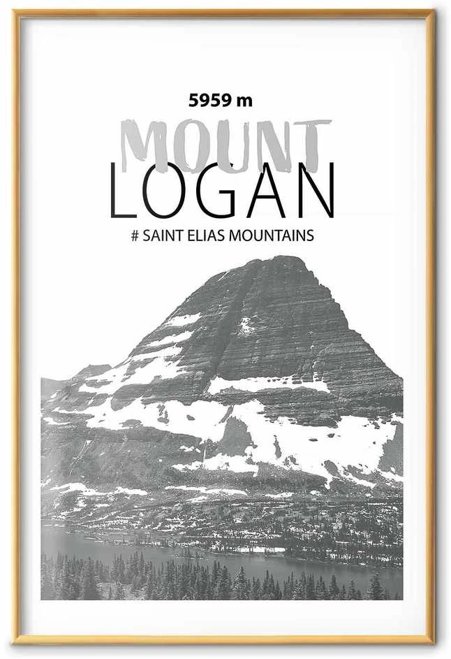 Artgeist Plakatas - The majestic Mount Logan mountain peak, crown of mountains, mountain landscape