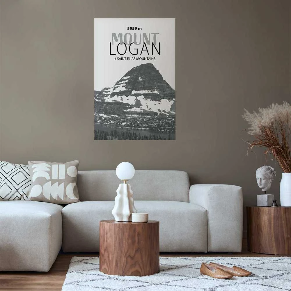Artgeist Plakatas - The majestic Mount Logan mountain peak, crown of mountains, mountain landscape