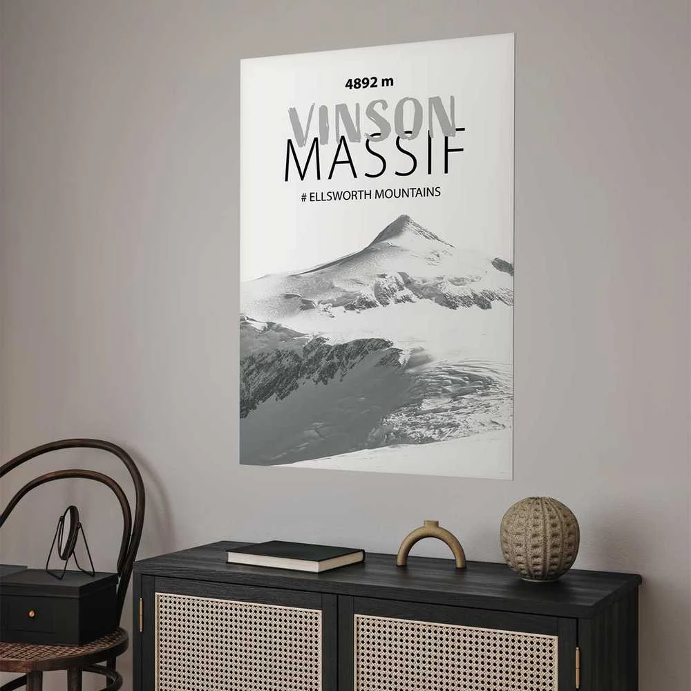 Artgeist Plakatas - The majestic Vinson Massif mountain peak, crown of mountains, mountain landscape