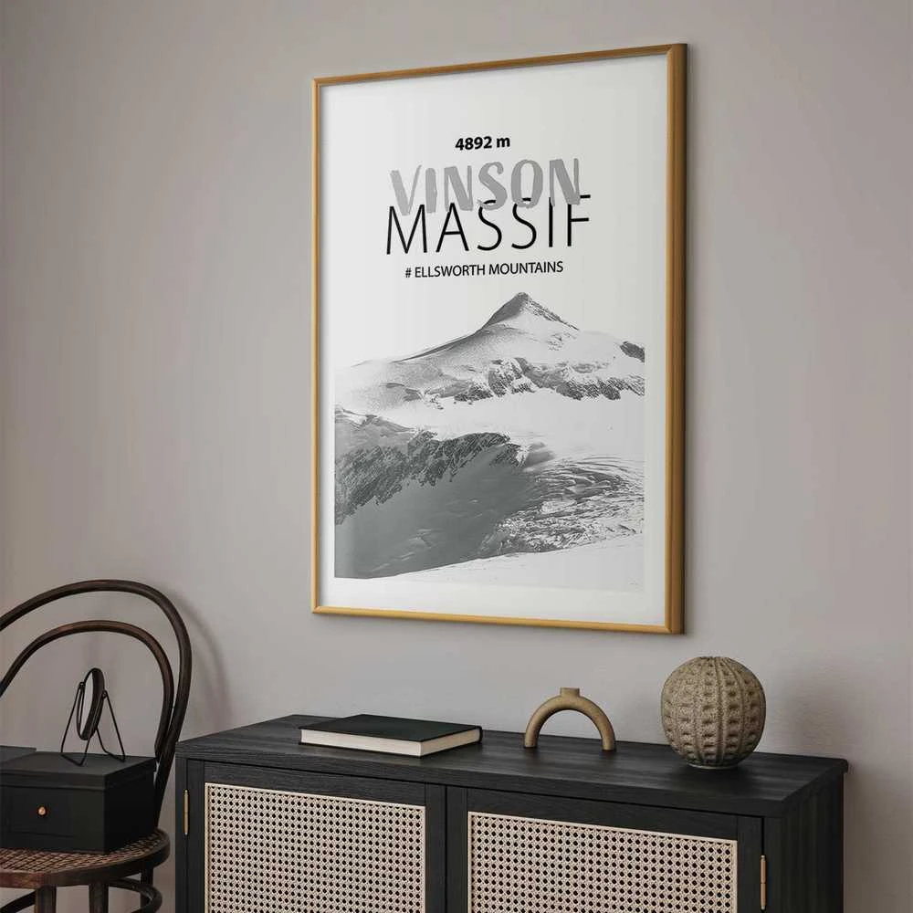Artgeist Plakatas - The majestic Vinson Massif mountain peak, crown of mountains, mountain landscape