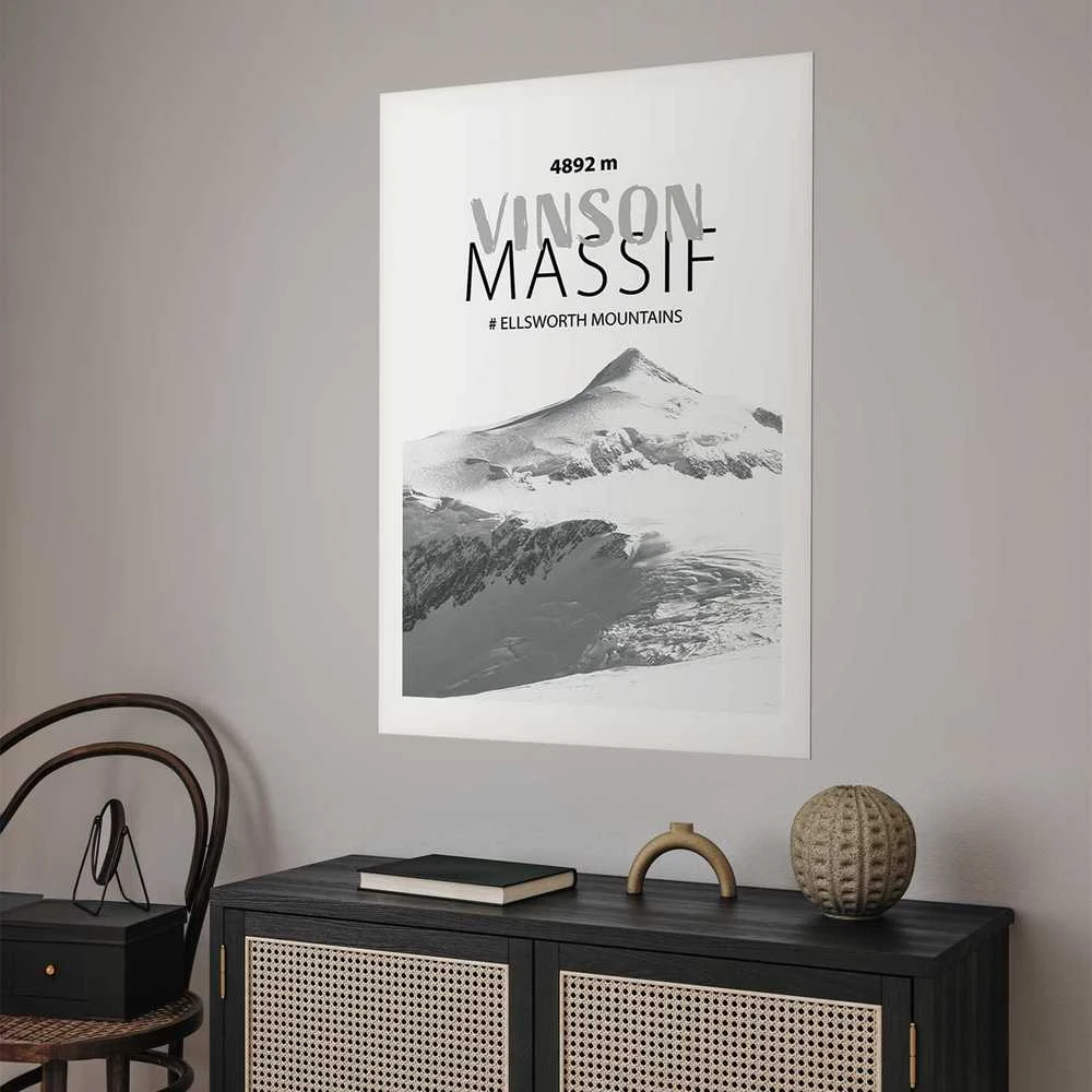 Artgeist Plakatas - The majestic Vinson Massif mountain peak, crown of mountains, mountain landscape