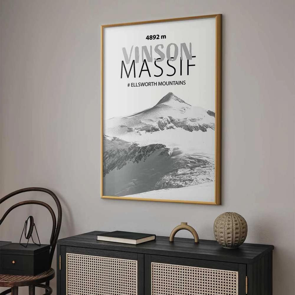 Artgeist Plakatas - The majestic Vinson Massif mountain peak, crown of mountains, mountain landscape