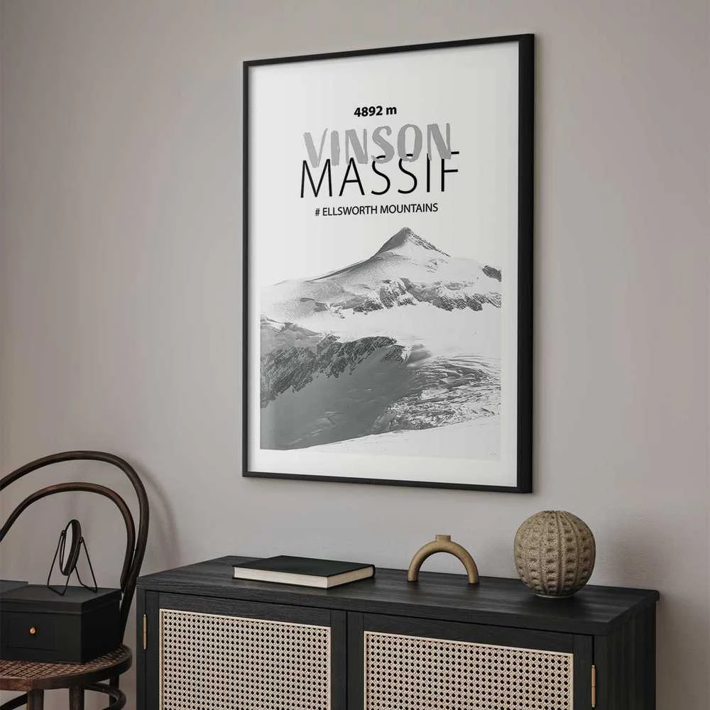 Artgeist Plakatas - The majestic Vinson Massif mountain peak, crown of mountains, mountain landscape