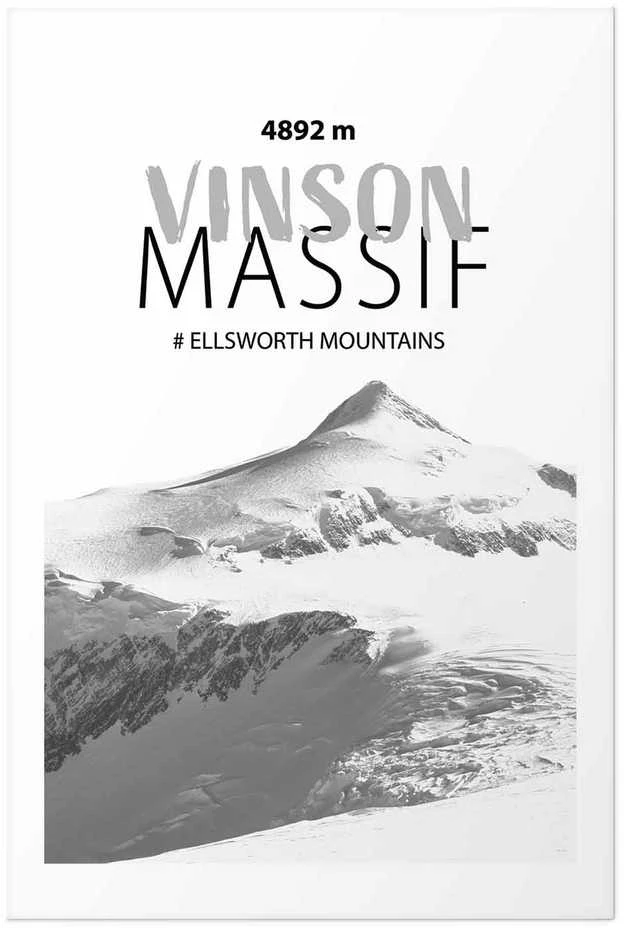 Artgeist Plakatas - The majestic Vinson Massif mountain peak, crown of mountains, mountain landscape