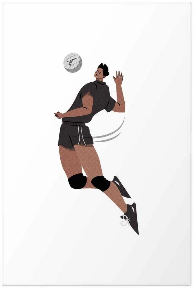 Artgeist Plakatas - Volleyball Player on a Light Background - Illustration