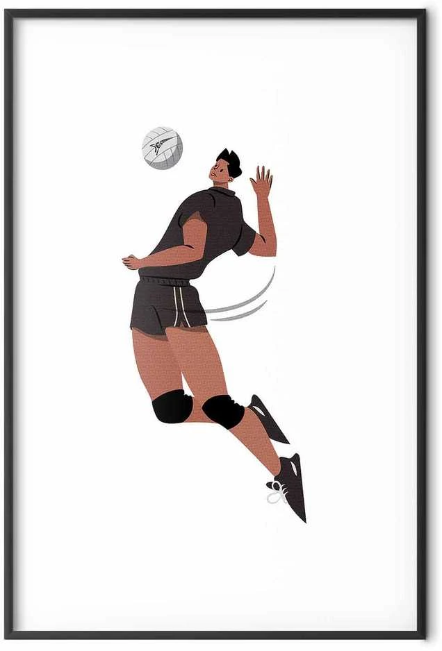 Artgeist Plakatas - Volleyball Player on a Light Background - Illustration