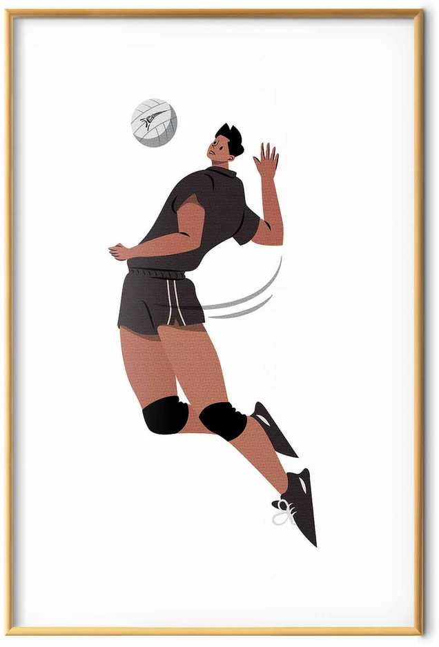 Artgeist Plakatas - Volleyball Player on a Light Background - Illustration