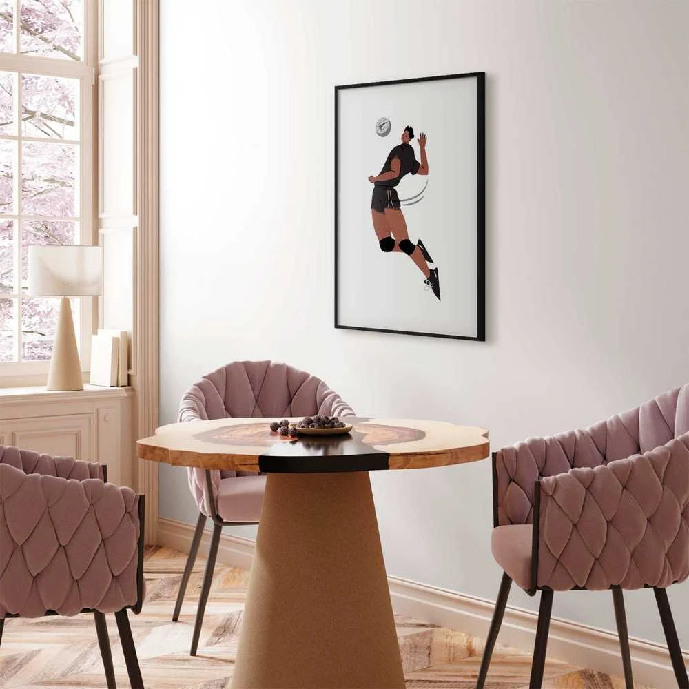 Artgeist Plakatas - Volleyball Player on a Light Background - Illustration