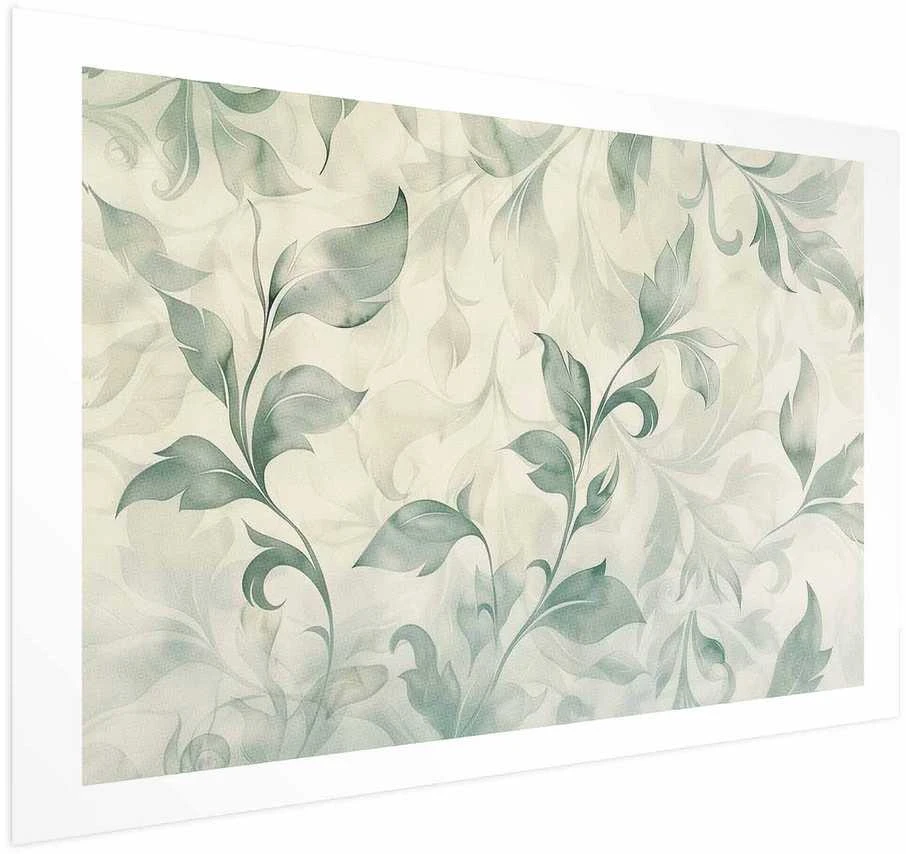 Artgeist Plakatas - Watercolor Žalias-rusvai gelsvas Leaves