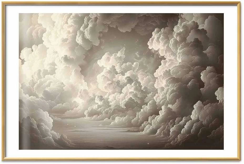 Artgeist Plakatas - Whisper of Illuminated Clouds: Soft Light Play in the Sky Theater