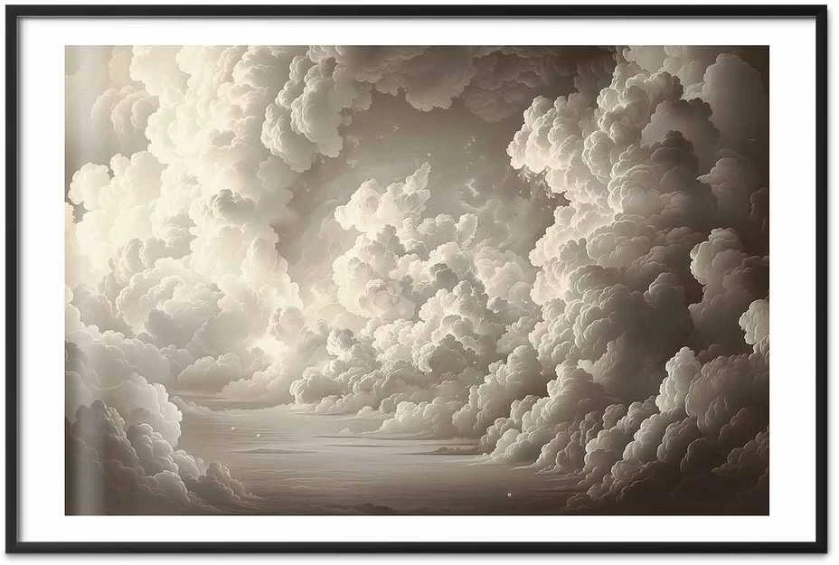 Artgeist Plakatas - Whisper of Illuminated Clouds: Soft Light Play in the Sky Theater