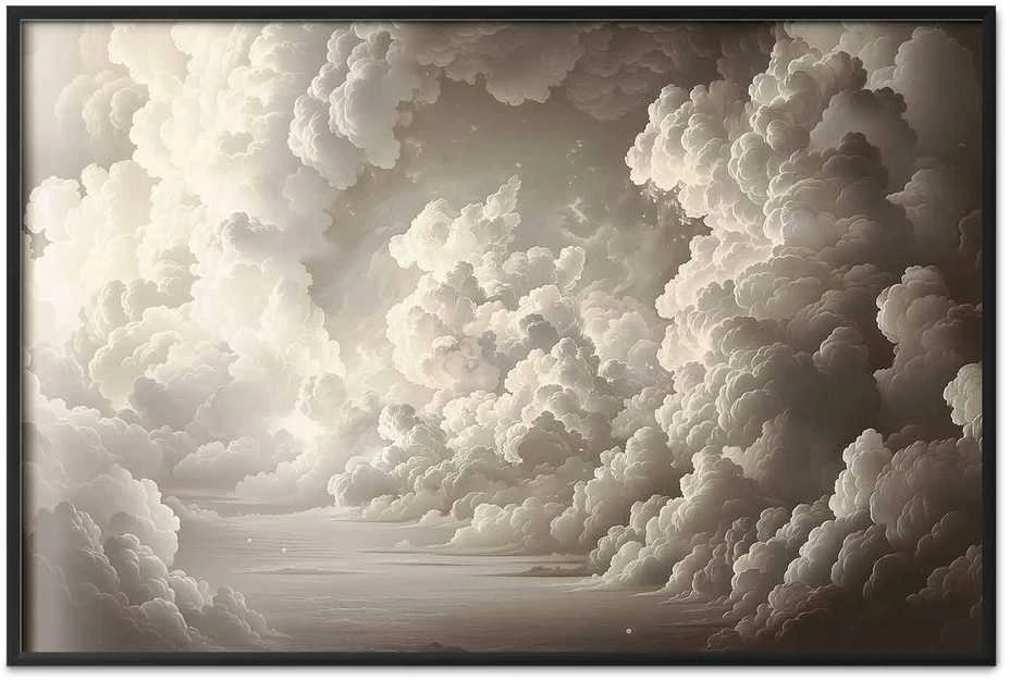 Artgeist Plakatas - Whisper of Illuminated Clouds: Soft Light Play in the Sky Theater