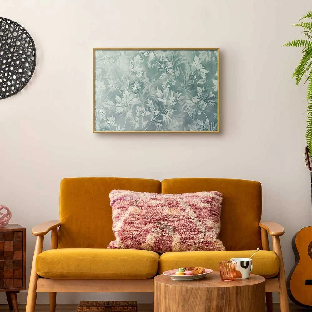 Artgeist Plakatas - Worn Floral Patterns in Muted Turquoises