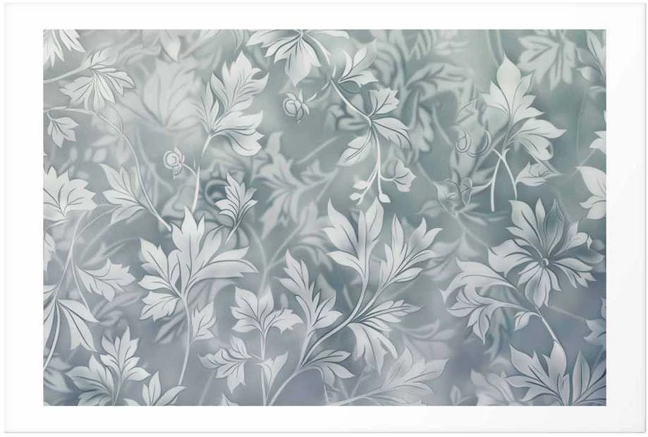 Artgeist Plakatas - Worn Floral Patterns in Muted Turquoises