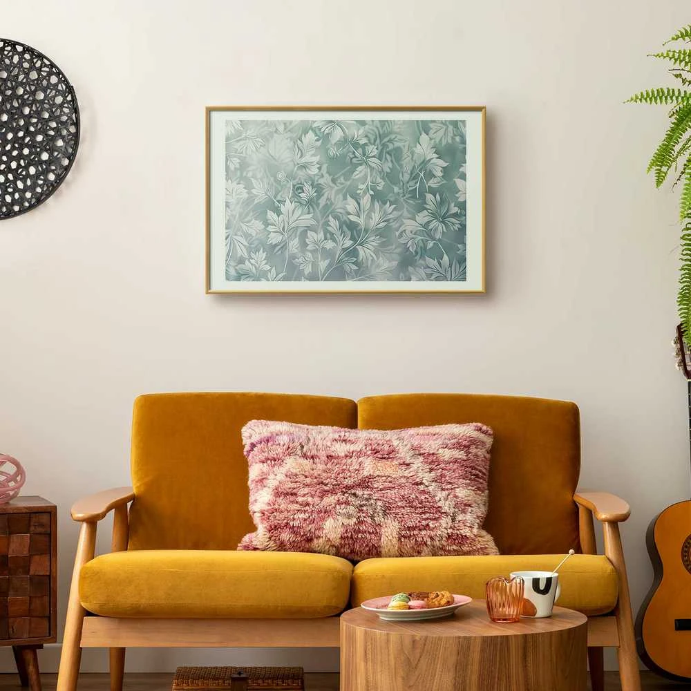 Artgeist Plakatas - Worn Floral Patterns in Muted Turquoises