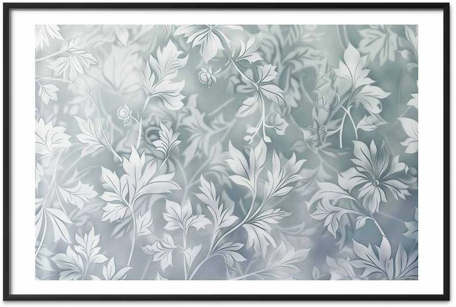 Artgeist Plakatas - Worn Floral Patterns in Muted Turquoises