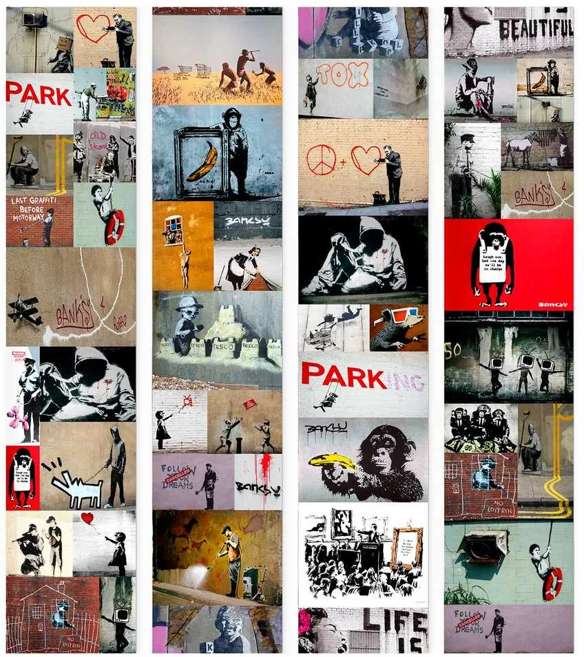 Artgeist Tapetas - Banksy - a collage