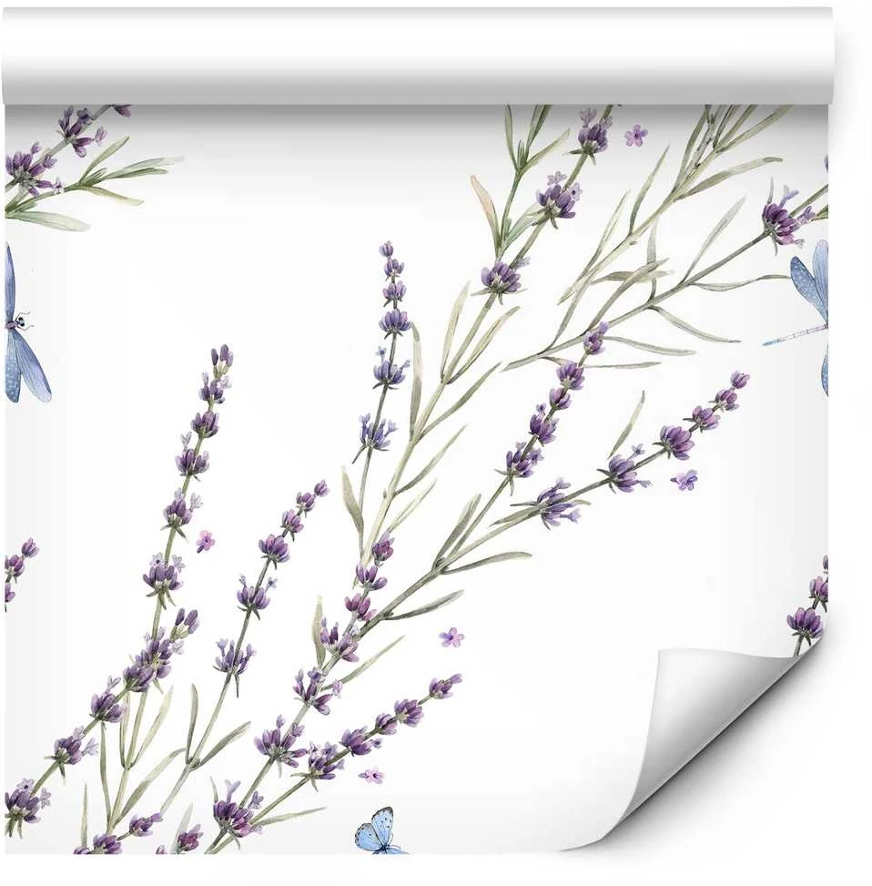 Artgeist Tapetas - Butterflies Among the Lavender