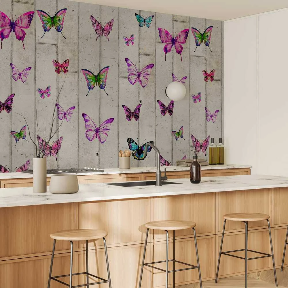 Artgeist Tapetas - Butterflies and Concrete